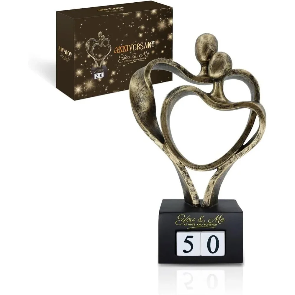 Wedding Anniversary Couple Gift Romantic Couple Hugging Sculpture Abstract Heart